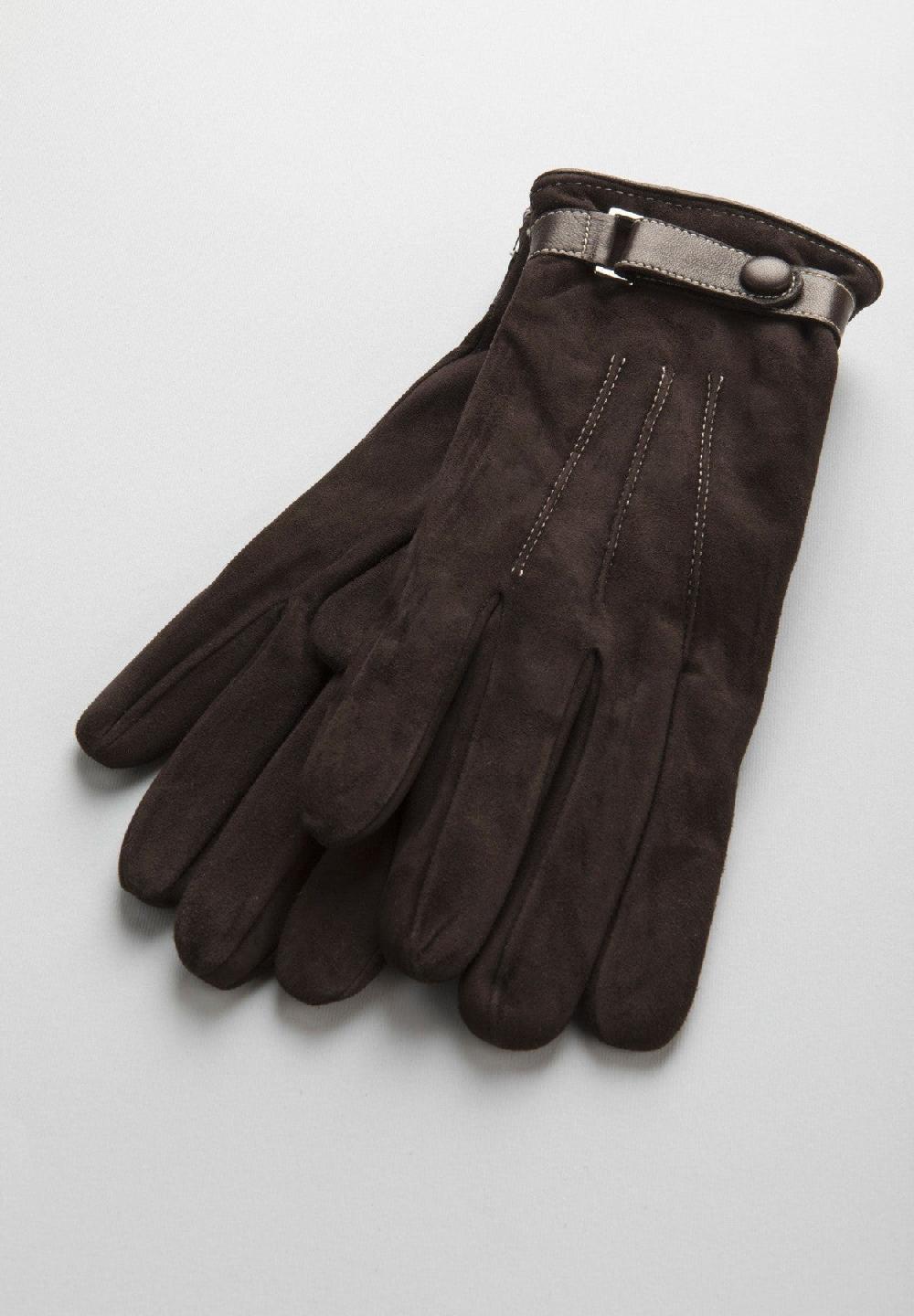 Angelico Guanti Moro Camoscio E Cinturino