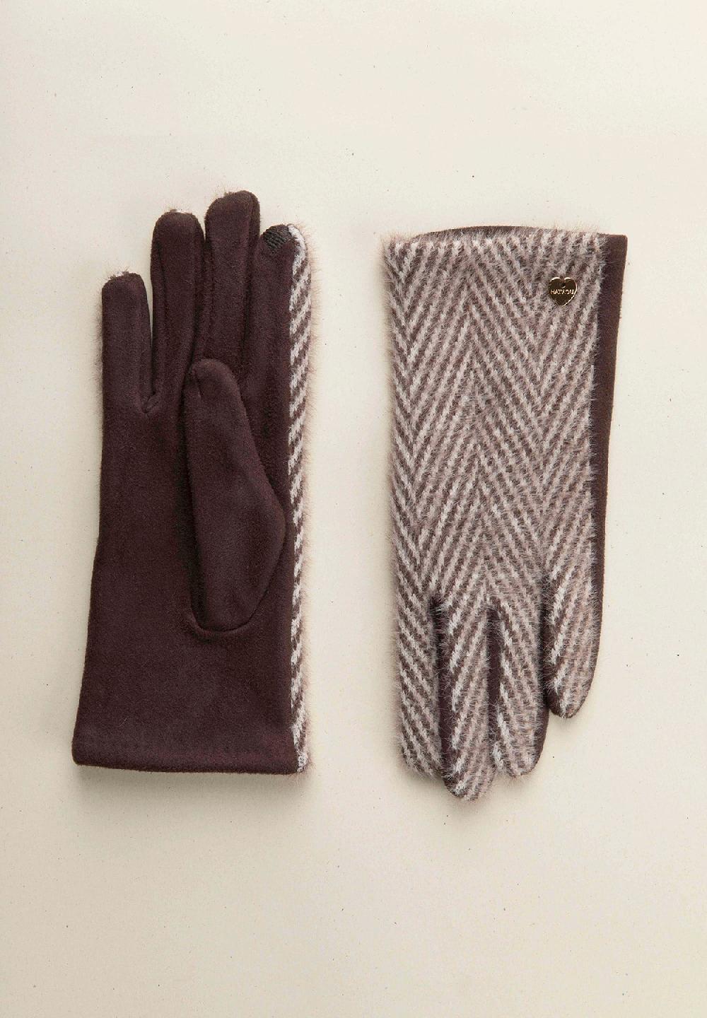 Angelico Guanto Marrone Panna Spigato