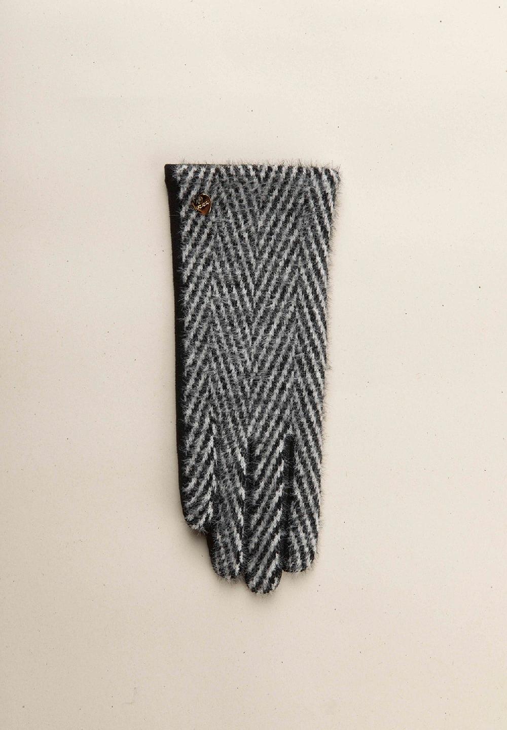 Angelico Guanto Nero Panna Spigato