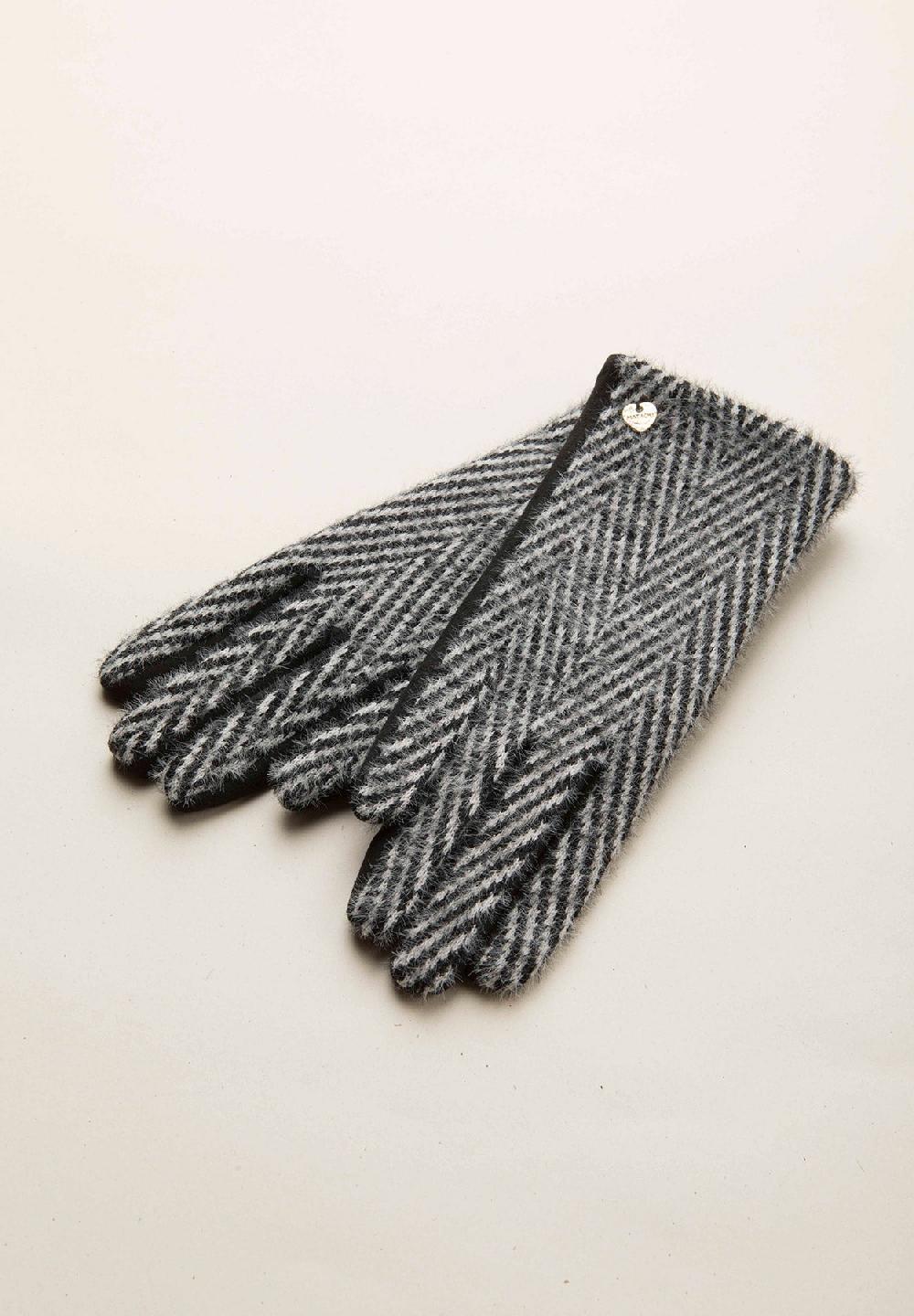 Angelico Guanto nero panna spigato