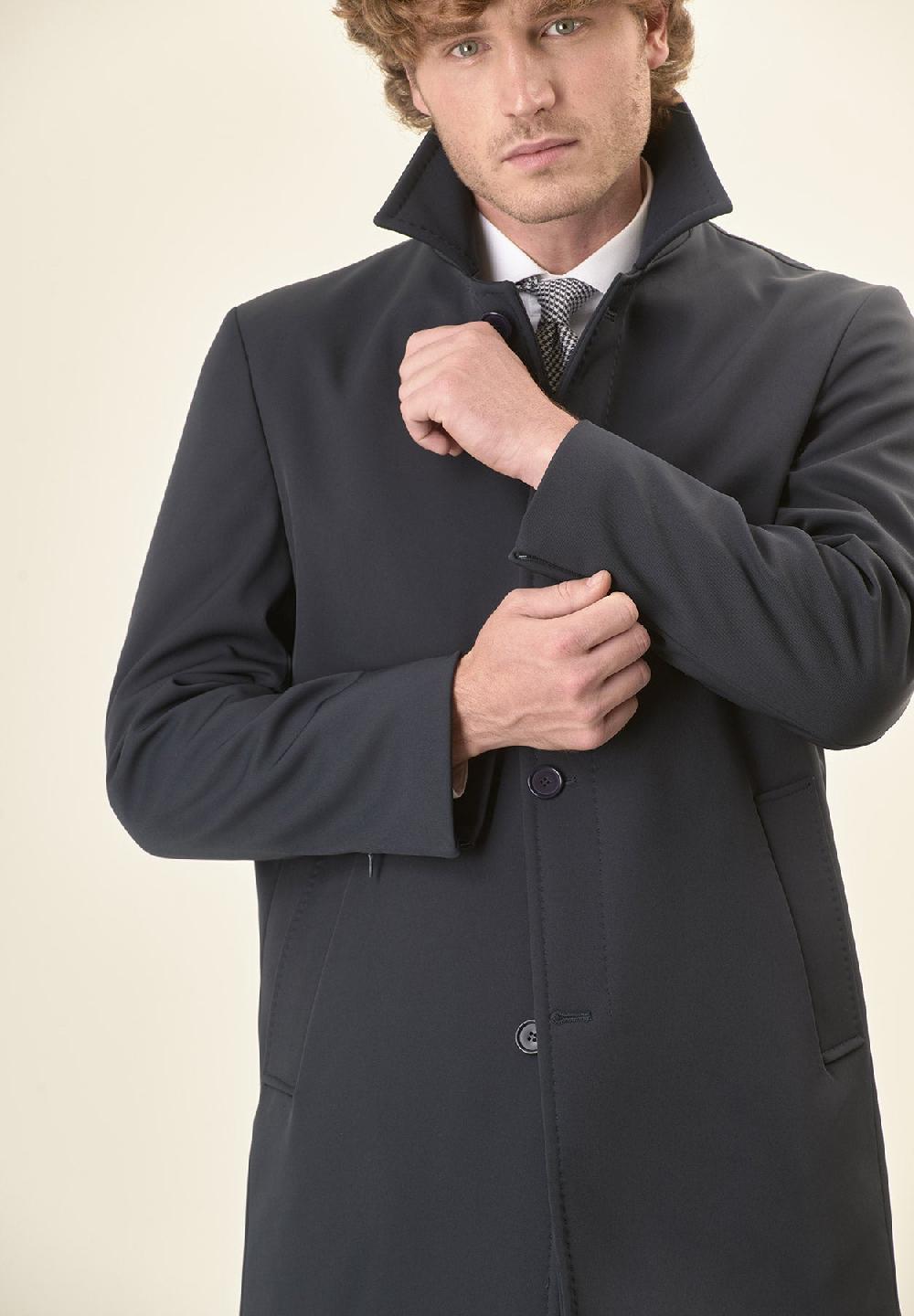 Angelico Impermeabile Blu Con Bottoni