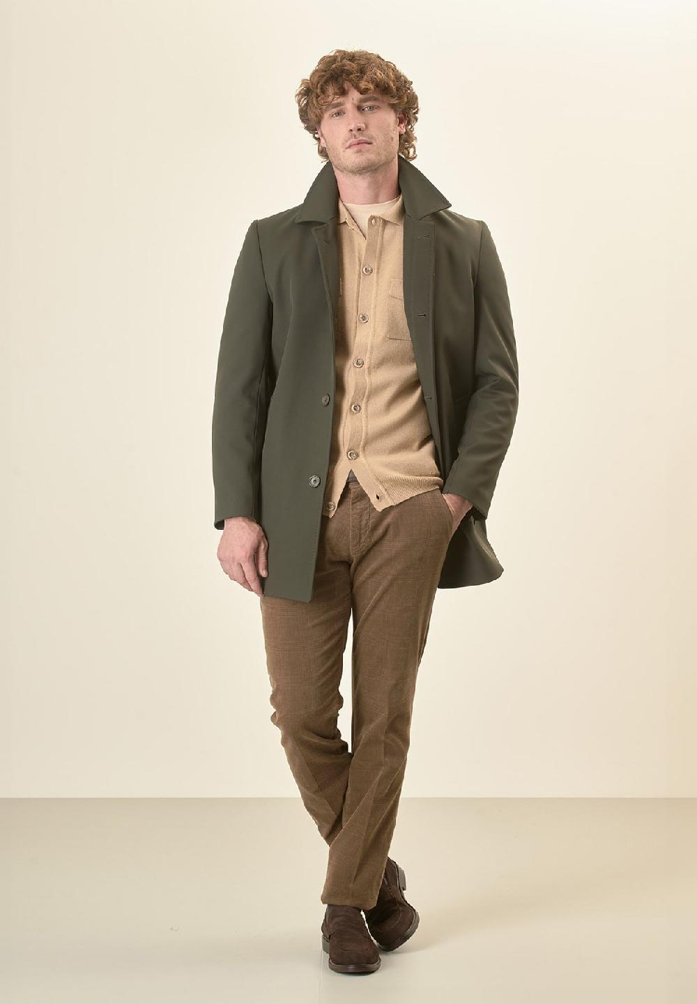 Angelico Impermeabile verde con bottoni