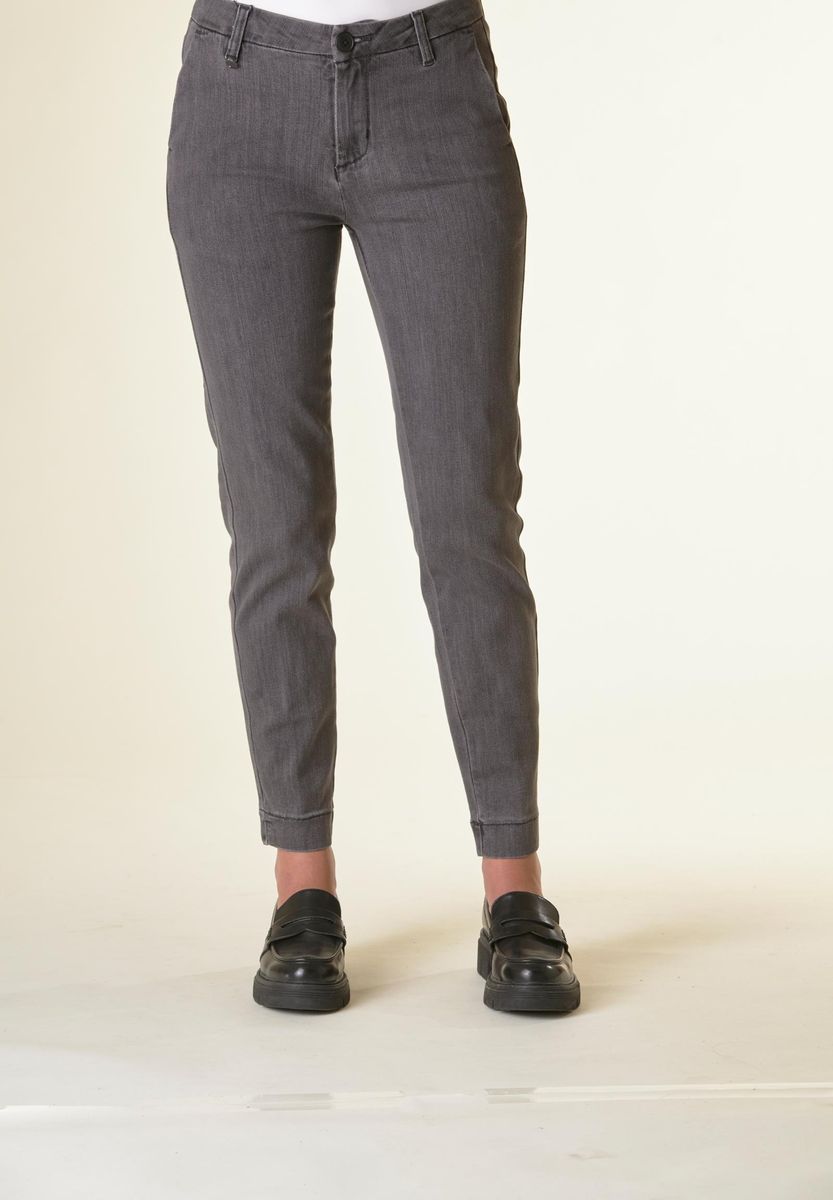 Angelico Jeans grigio sigaretta tasche america