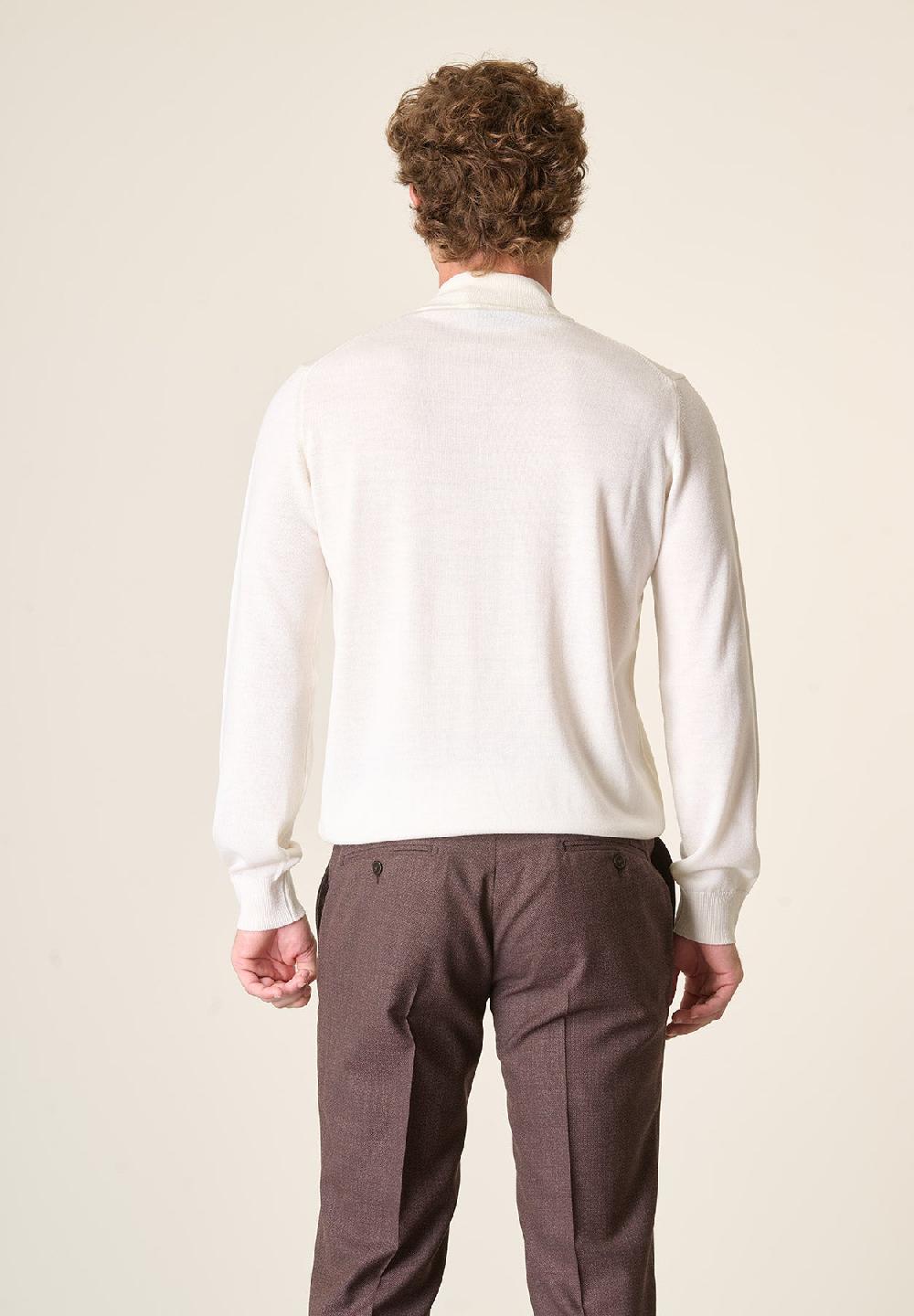 Angelico Lupetto Bianco Lana Merinos Extrafine