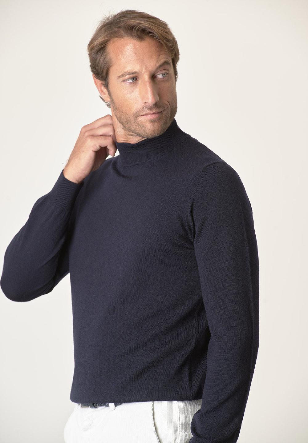 Angelico Lupetto Blu Lana Merinos Extrafine