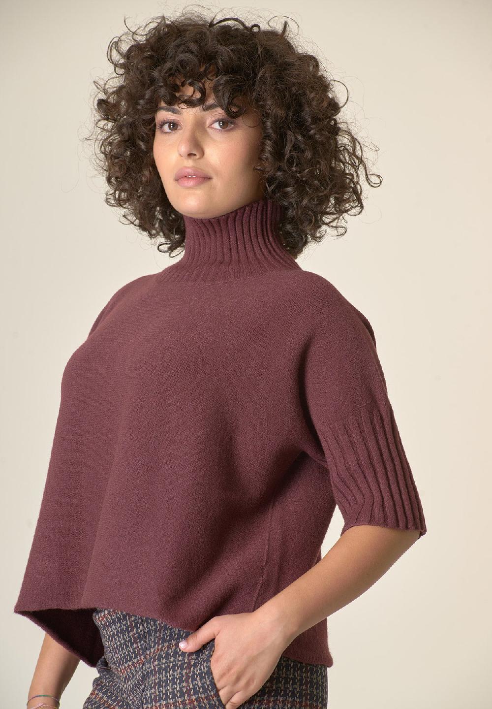 Angelico Lupetto Bordeaux Soft Manica 3/4