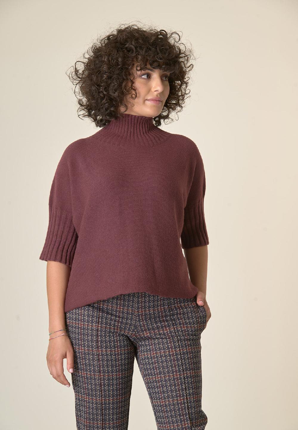 Angelico Lupetto bordeaux soft manica 3/4