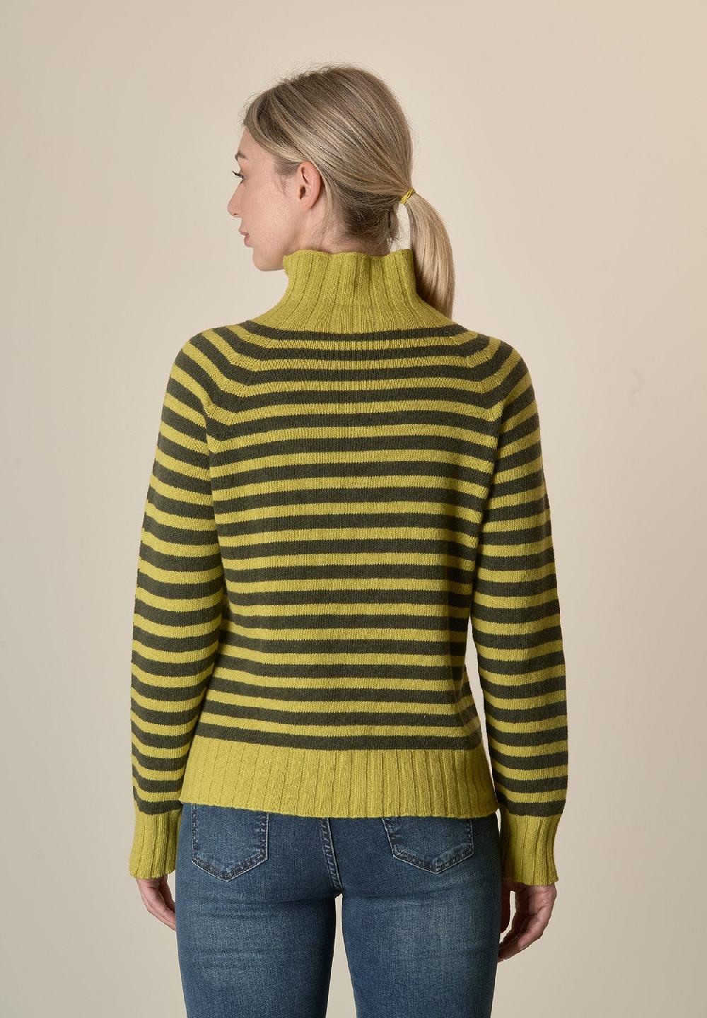 Angelico Lupetto Gialla Righe Misto Cashmere