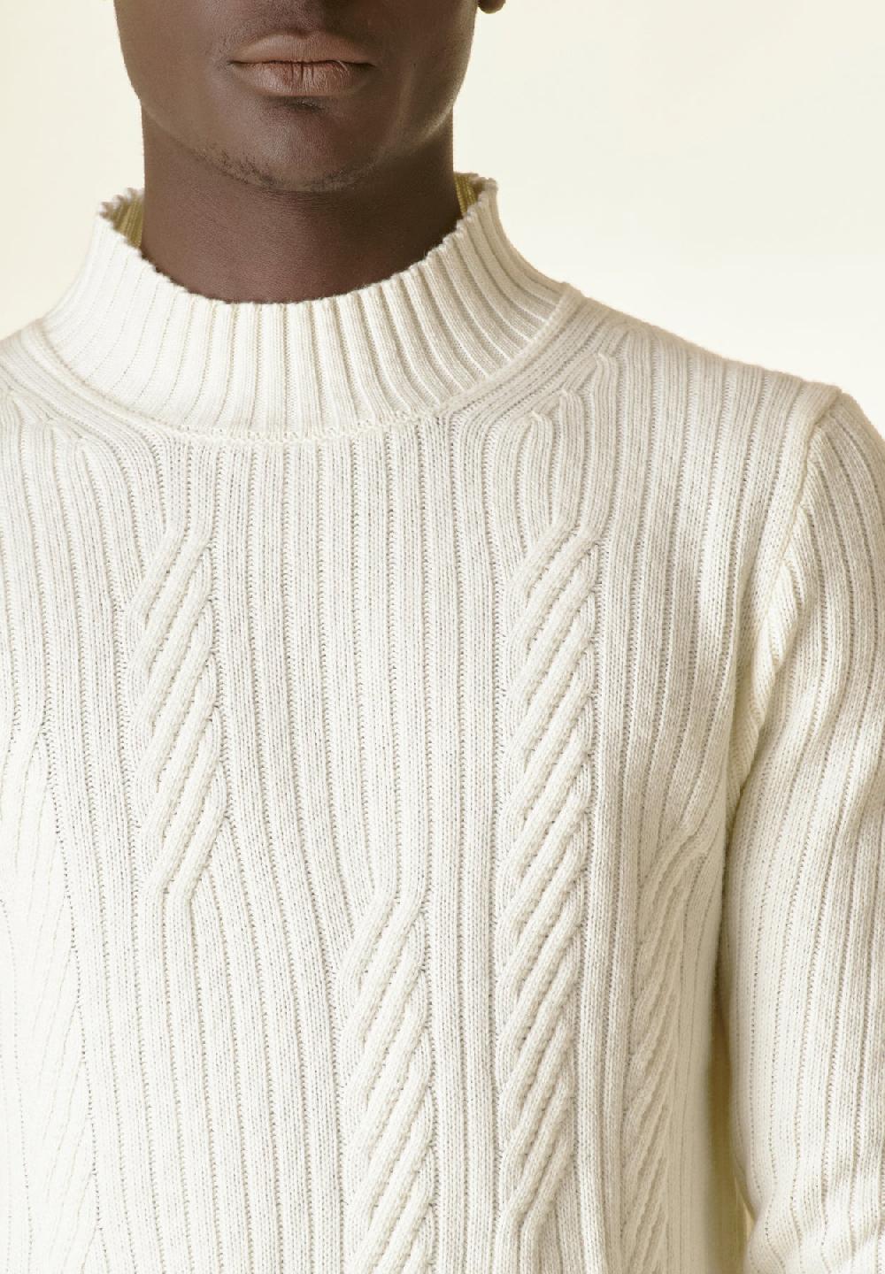 Angelico Lupetto Panna Coste E Intreccio