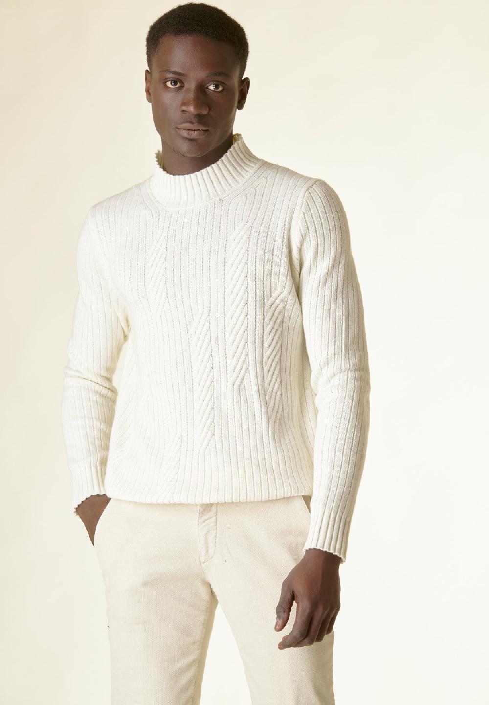 Angelico Lupetto panna coste e intreccio