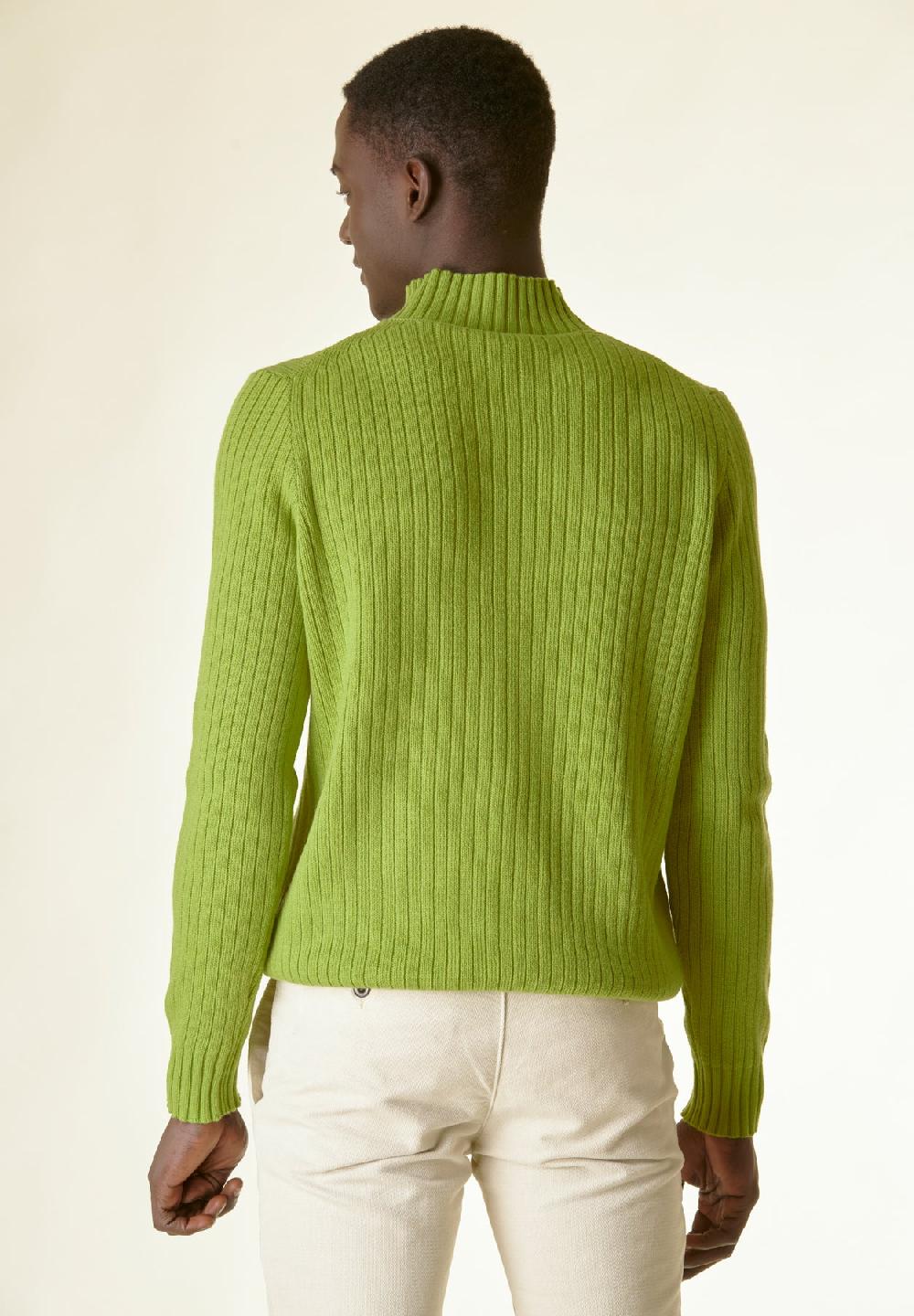 Angelico Lupetto Verde Acido Coste E Intreccio