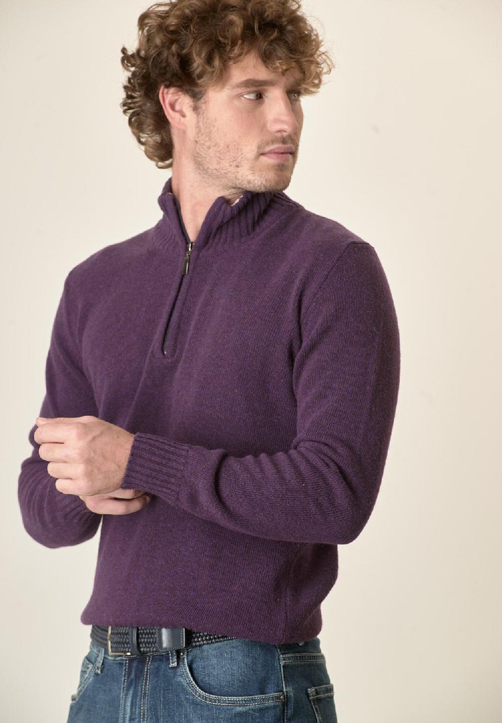Angelico Lupetto Viola Misto Lana