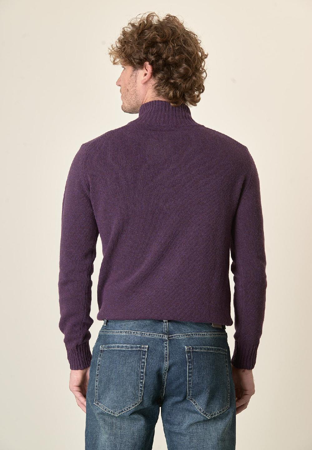 Angelico Lupetto Viola Misto Lana