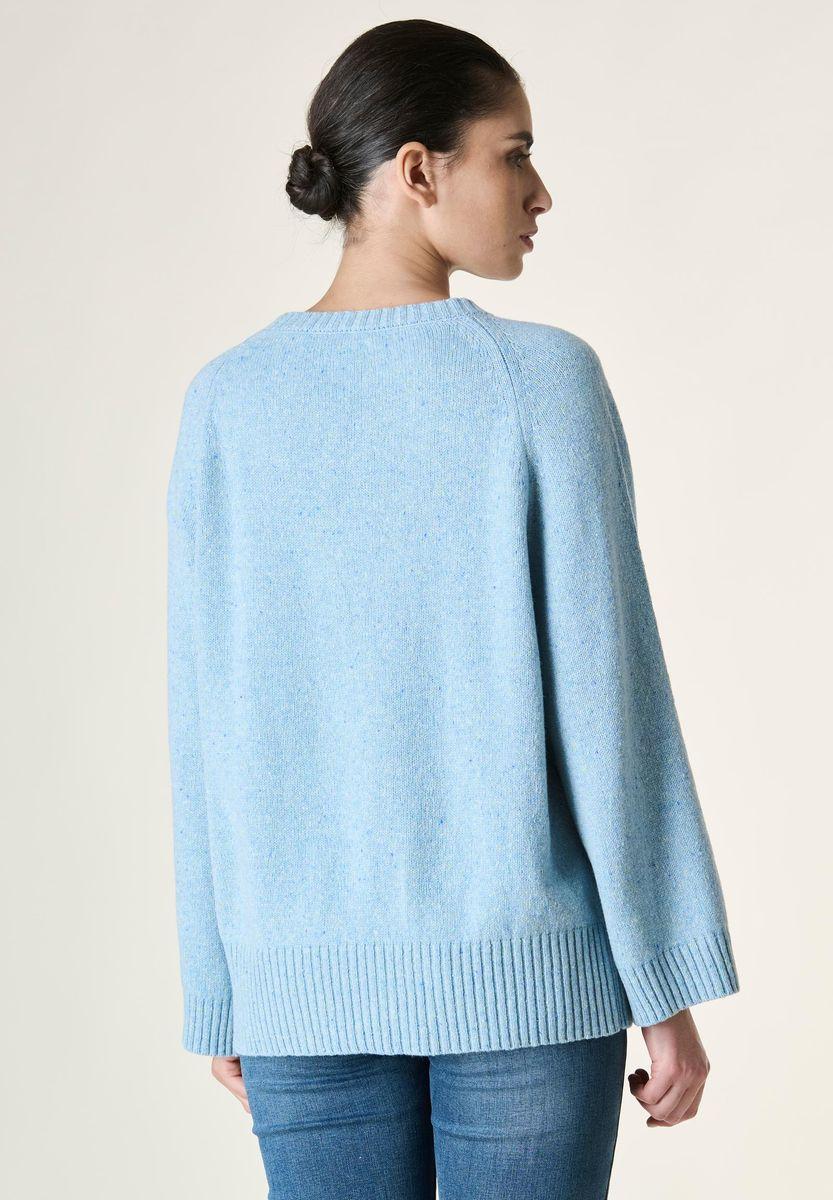 Angelico Maglia Azzurra Melange Raglan