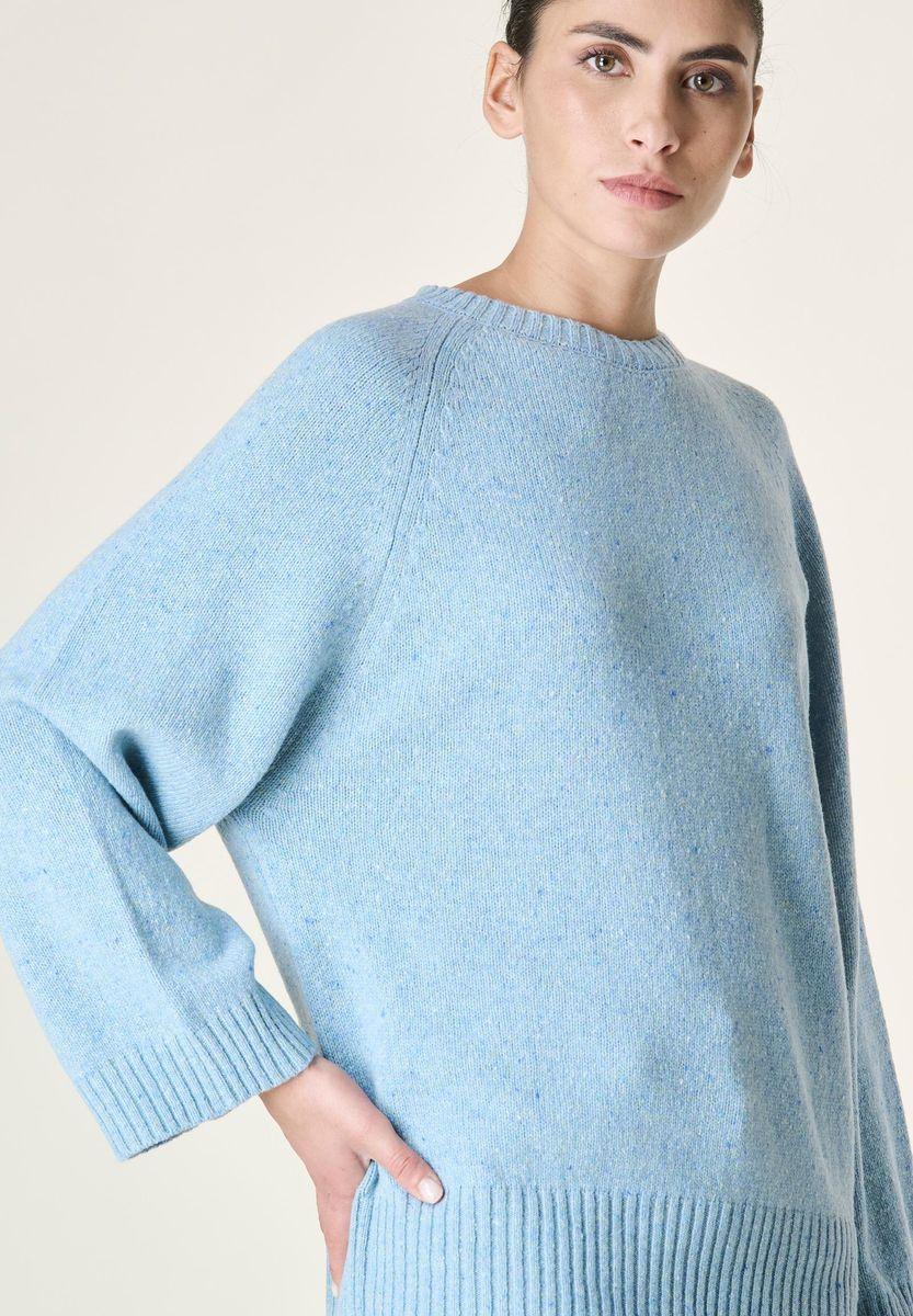 Angelico Maglia azzurra melange raglan