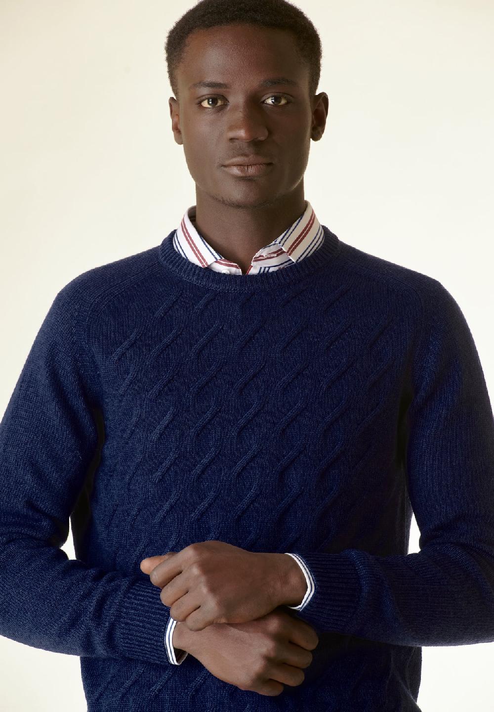 Angelico Maglia Bluette Finte Losanghe Raglan