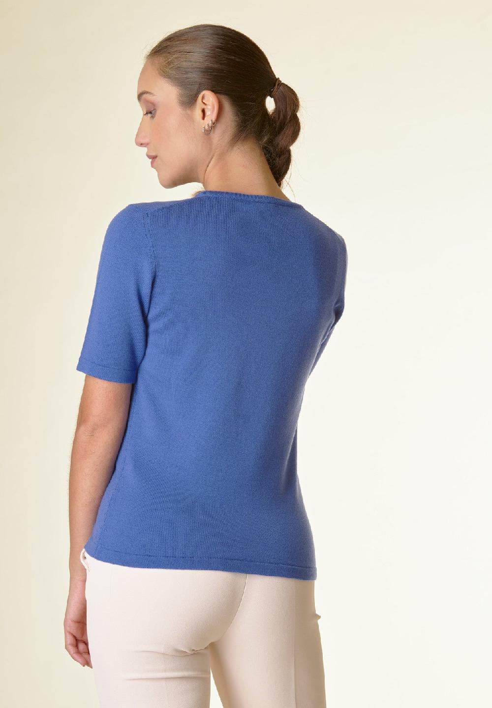 Angelico Maglia Bluette Mezza Manica Merinos
