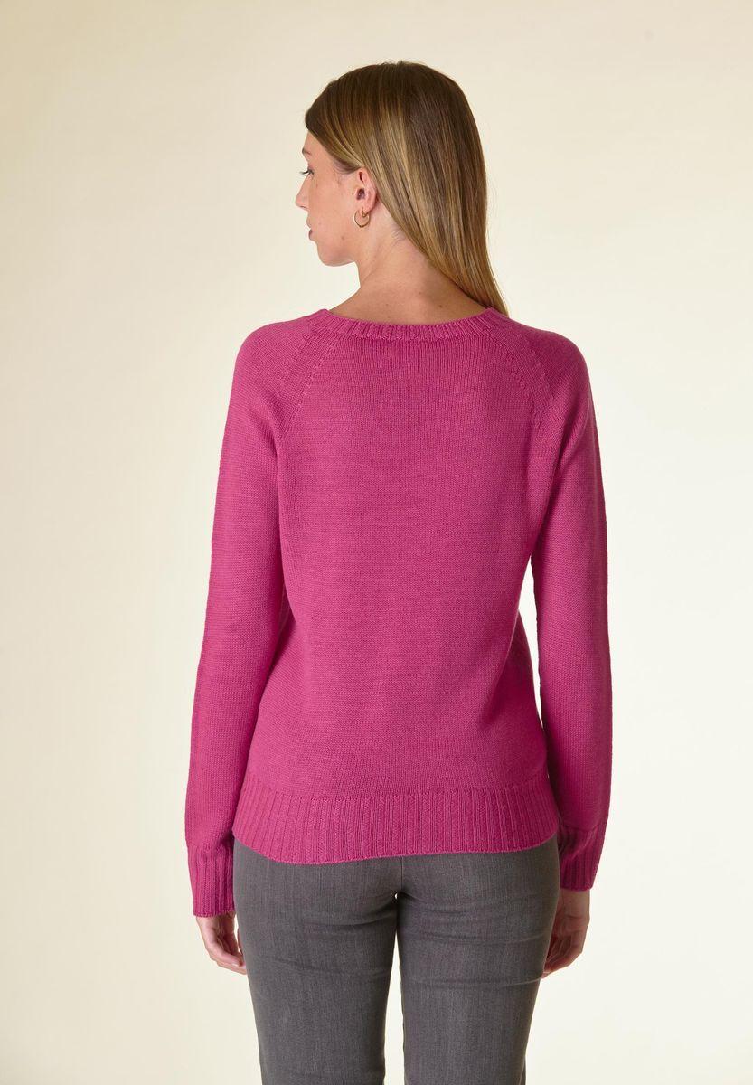 Angelico Maglia Fucsia A Trecce Raglan