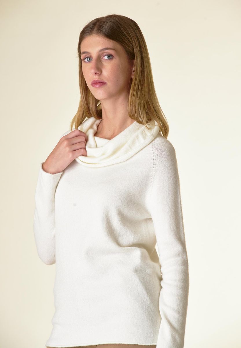 Angelico Maglia Panna Collo Anello Viscosa Soft