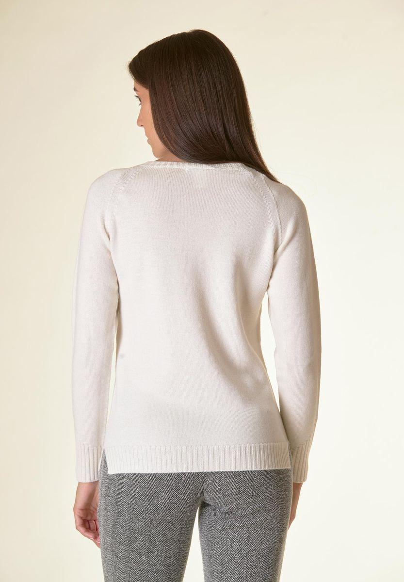 Angelico Maglia Panna Girocollo Raglan Lana-Gatto