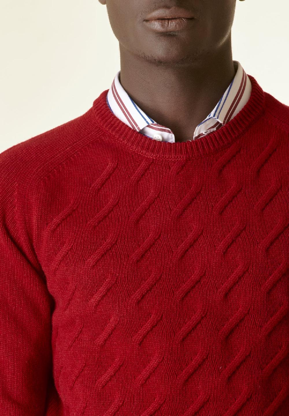 Angelico Maglia Rosso Scuro Finte Losanghe Raglan