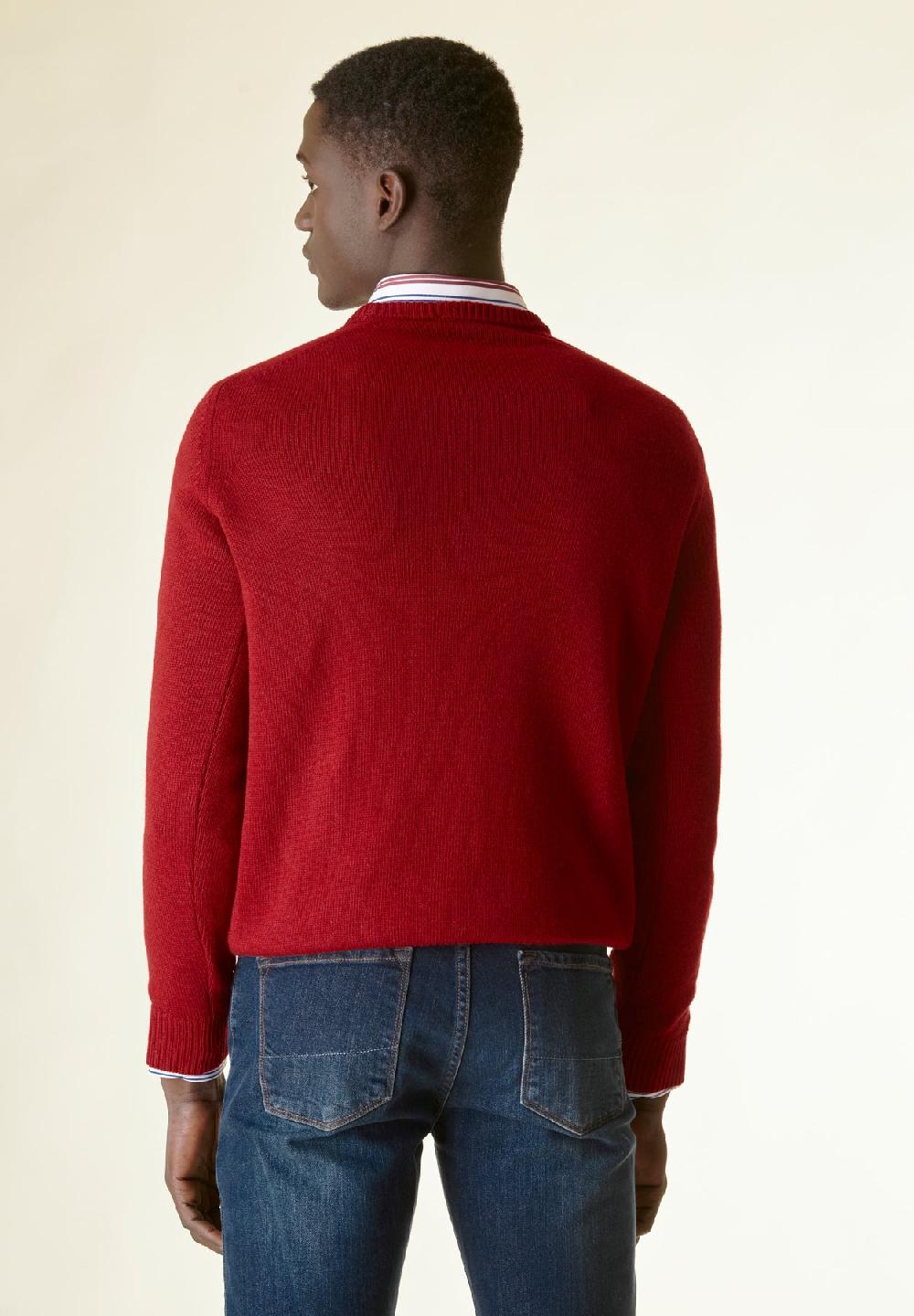 Angelico Maglia Rosso Scuro Finte Losanghe Raglan