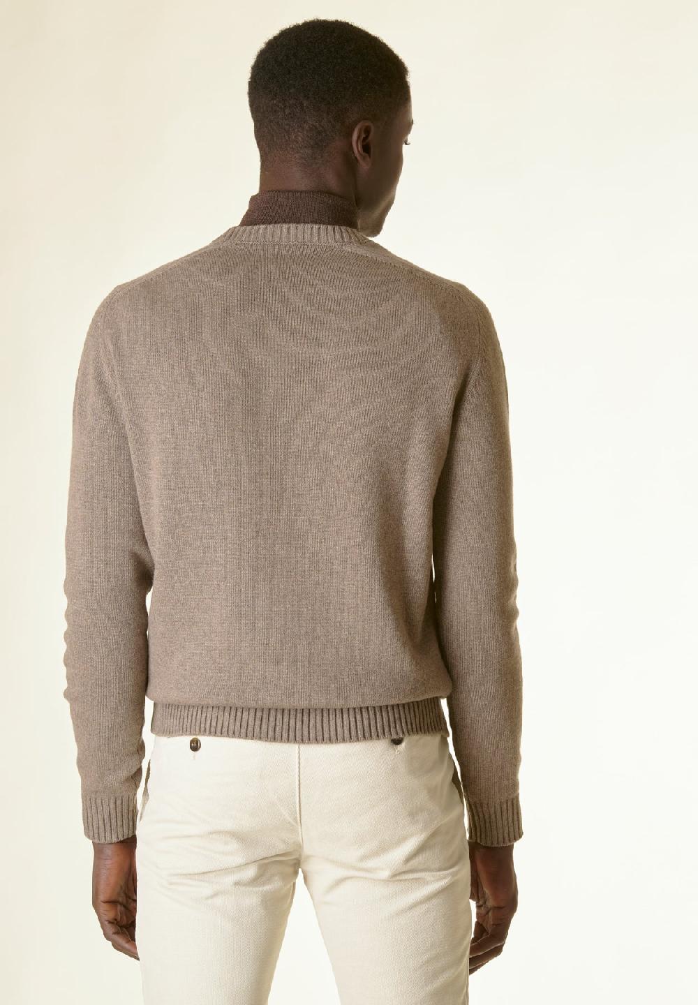 Angelico Maglia Tortora Raglan Bordi Alti