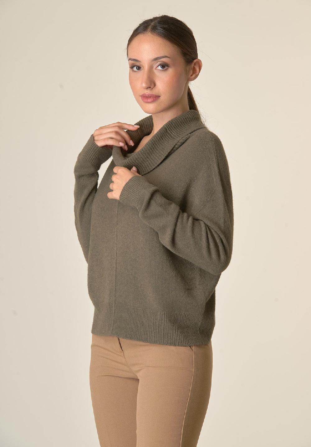 Angelico Maglia Verde Muschio Collo Anello