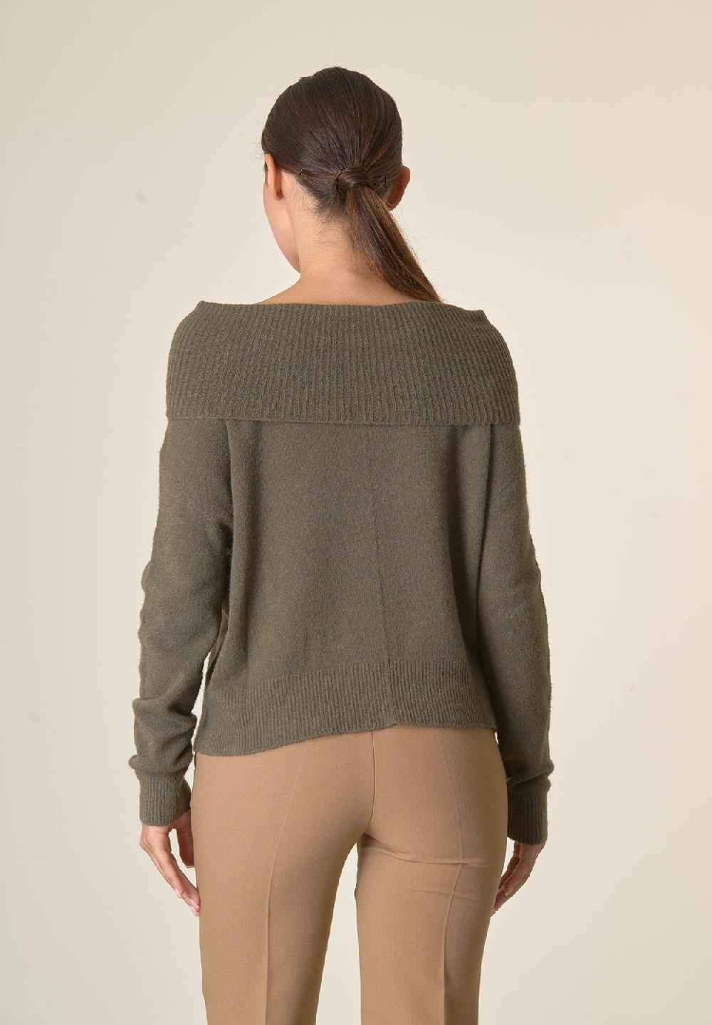 Angelico Maglia Verde Muschio Collo Anello