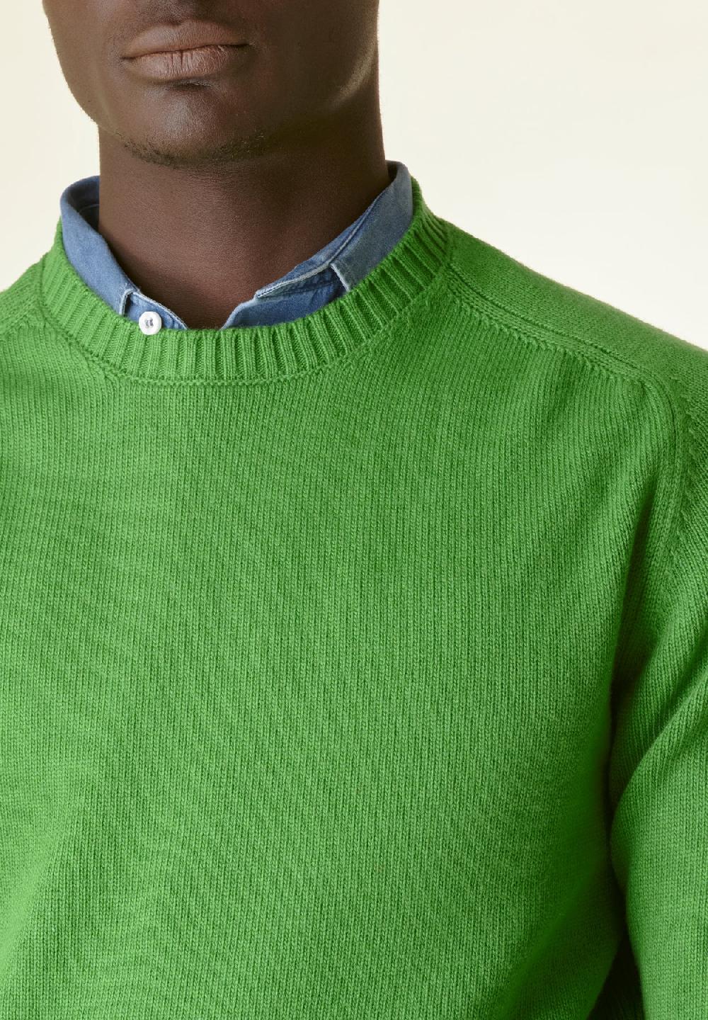 Angelico Maglia Verde Raglan Bordi Alti