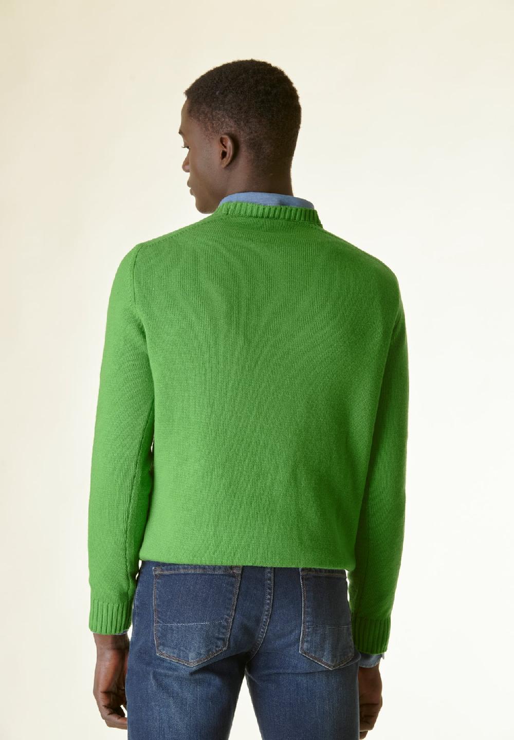 Angelico Maglia Verde Raglan Bordi Alti