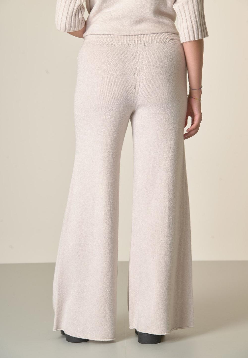 Angelico Pantalone Avorio In Maglia Con Coulisse