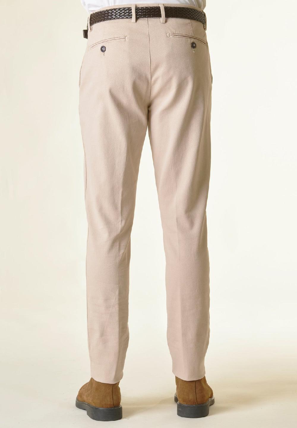 Angelico Pantalone Beige Armatura Cotone Slim