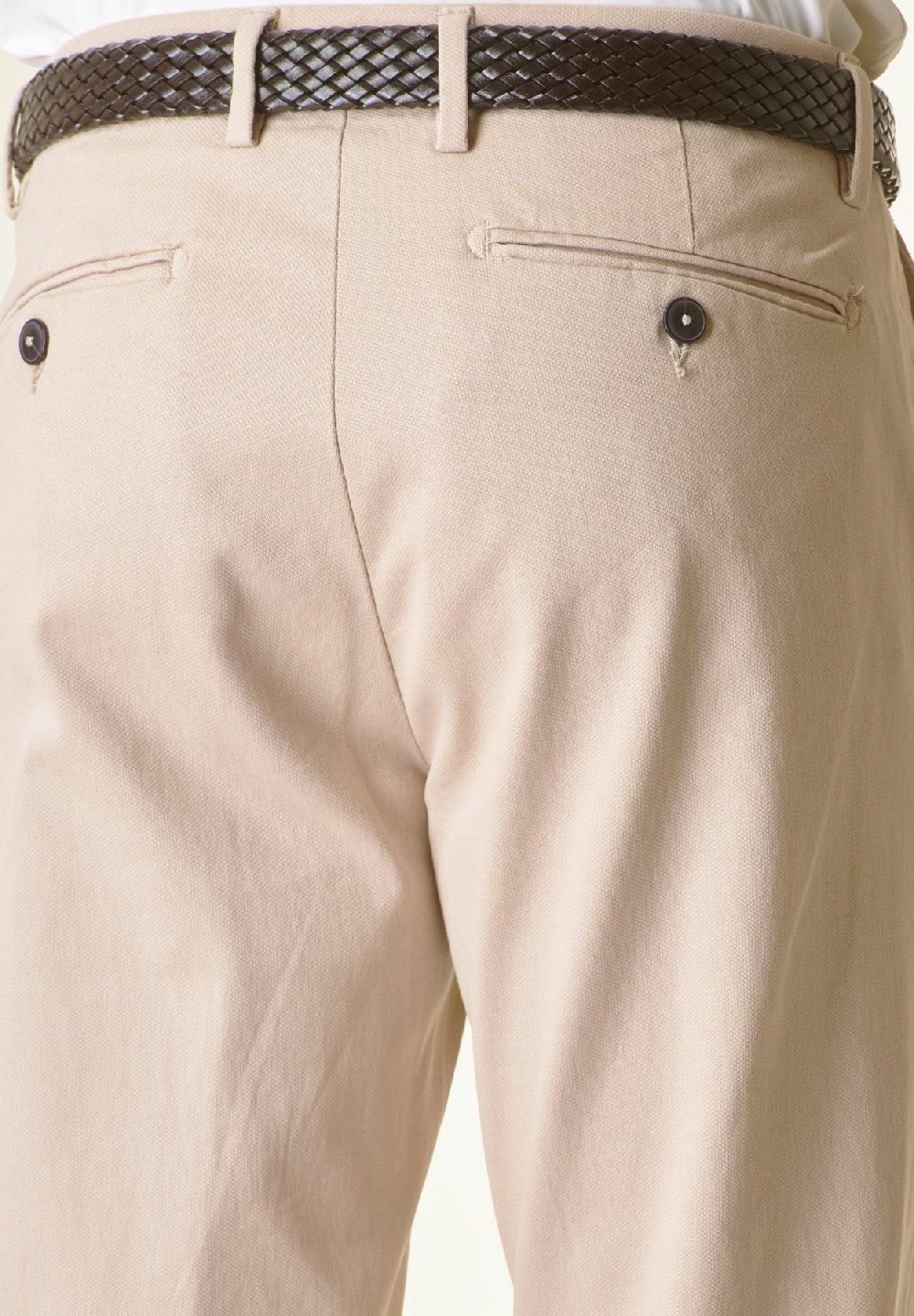 Angelico Pantalone Beige Armatura Cotone Slim