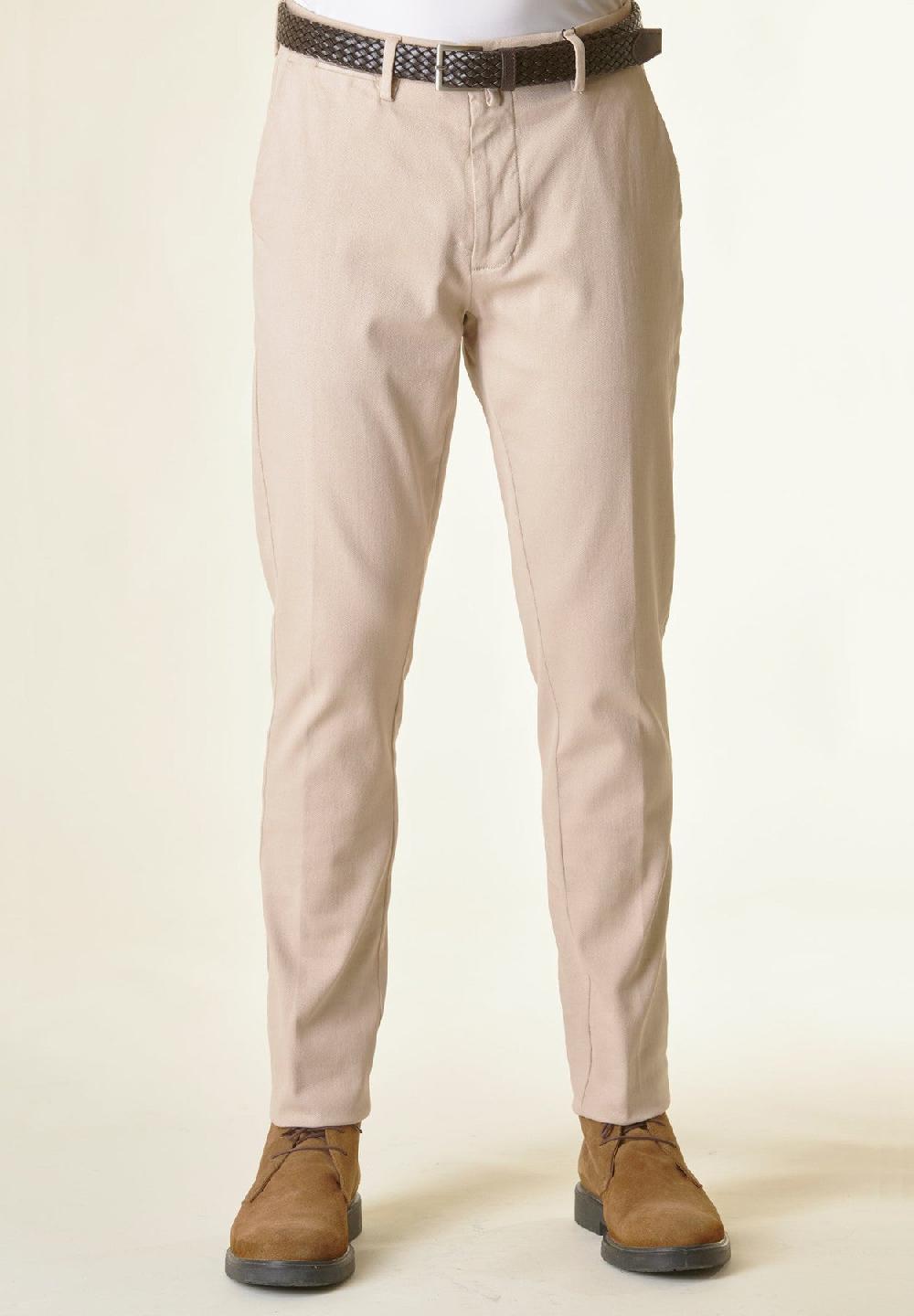 Angelico Pantalone beige armatura cotone slim