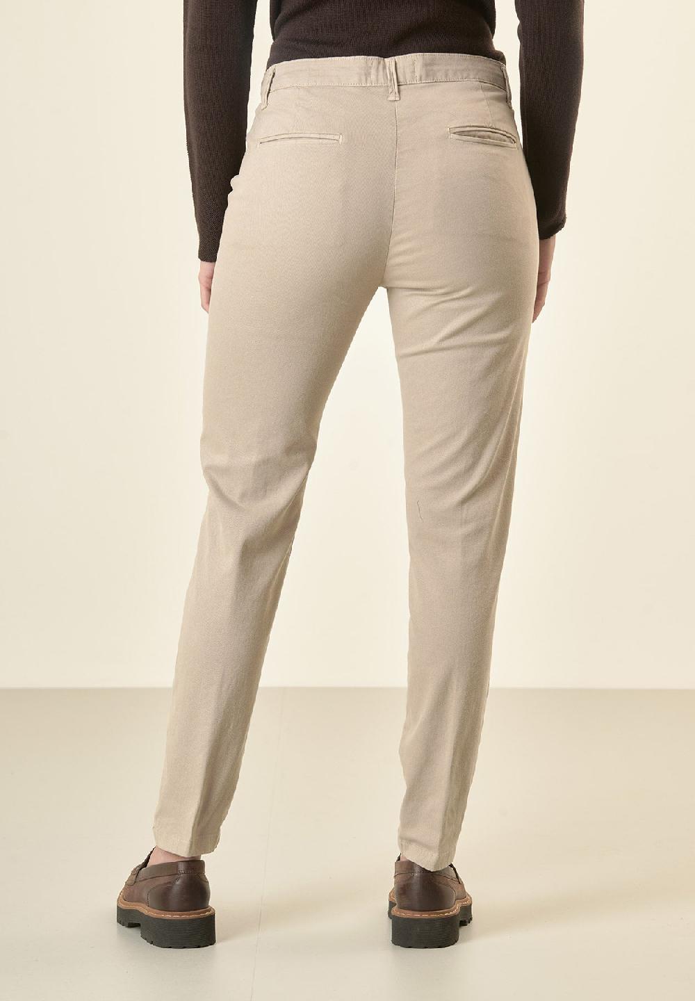 Angelico Pantalone Beige Chinos Cotone Stretch