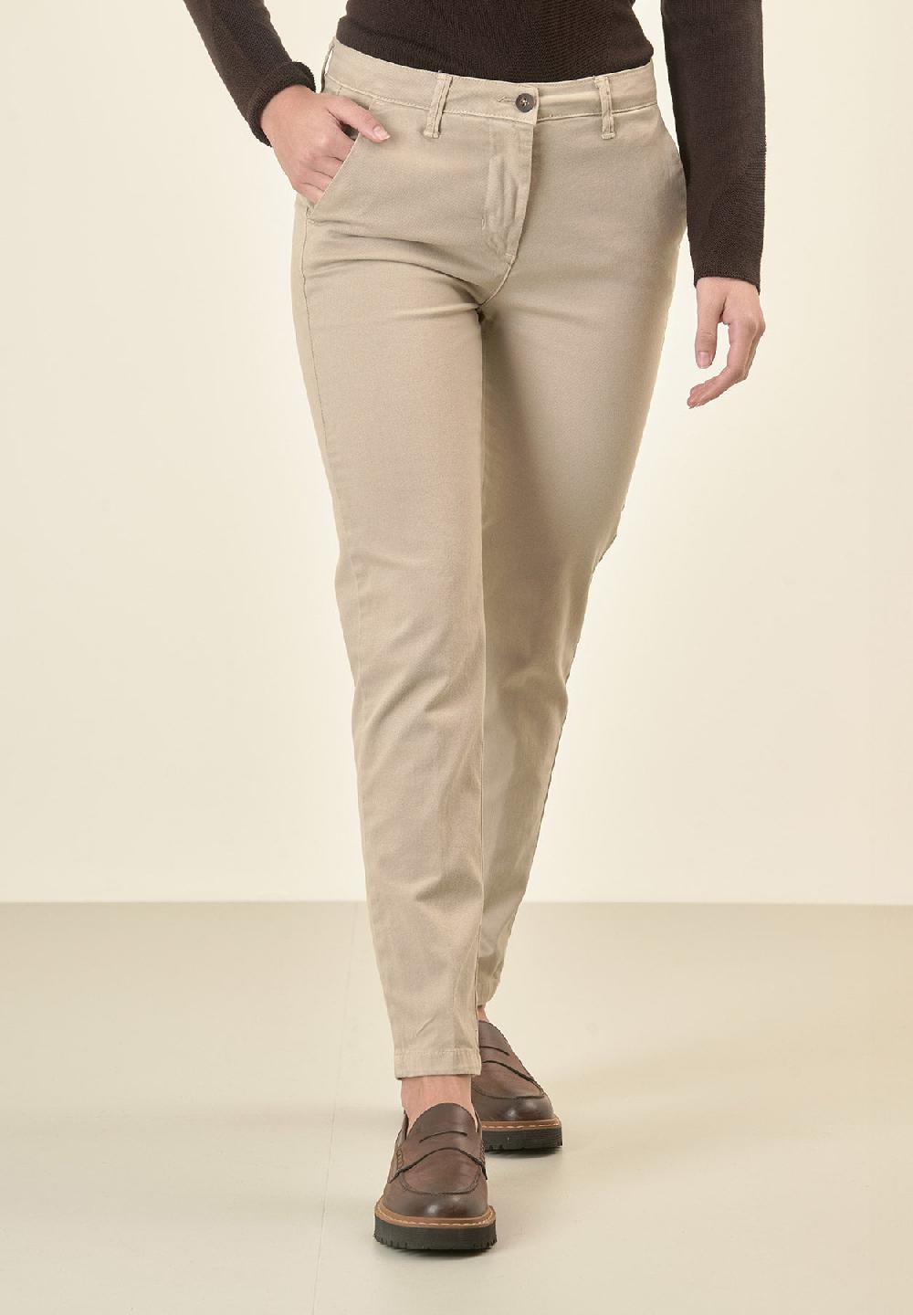 Angelico Pantalone beige chinos cotone stretch