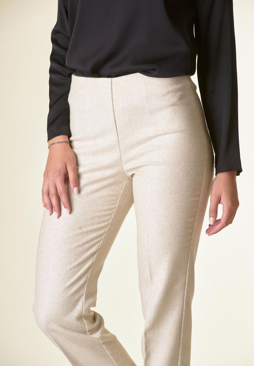 Angelico Pantalone Beige Spigato Sigaretta Lana