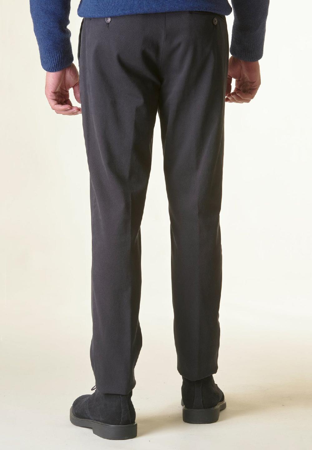 Angelico Pantalone Blu Navy Armatura Cotone Slim