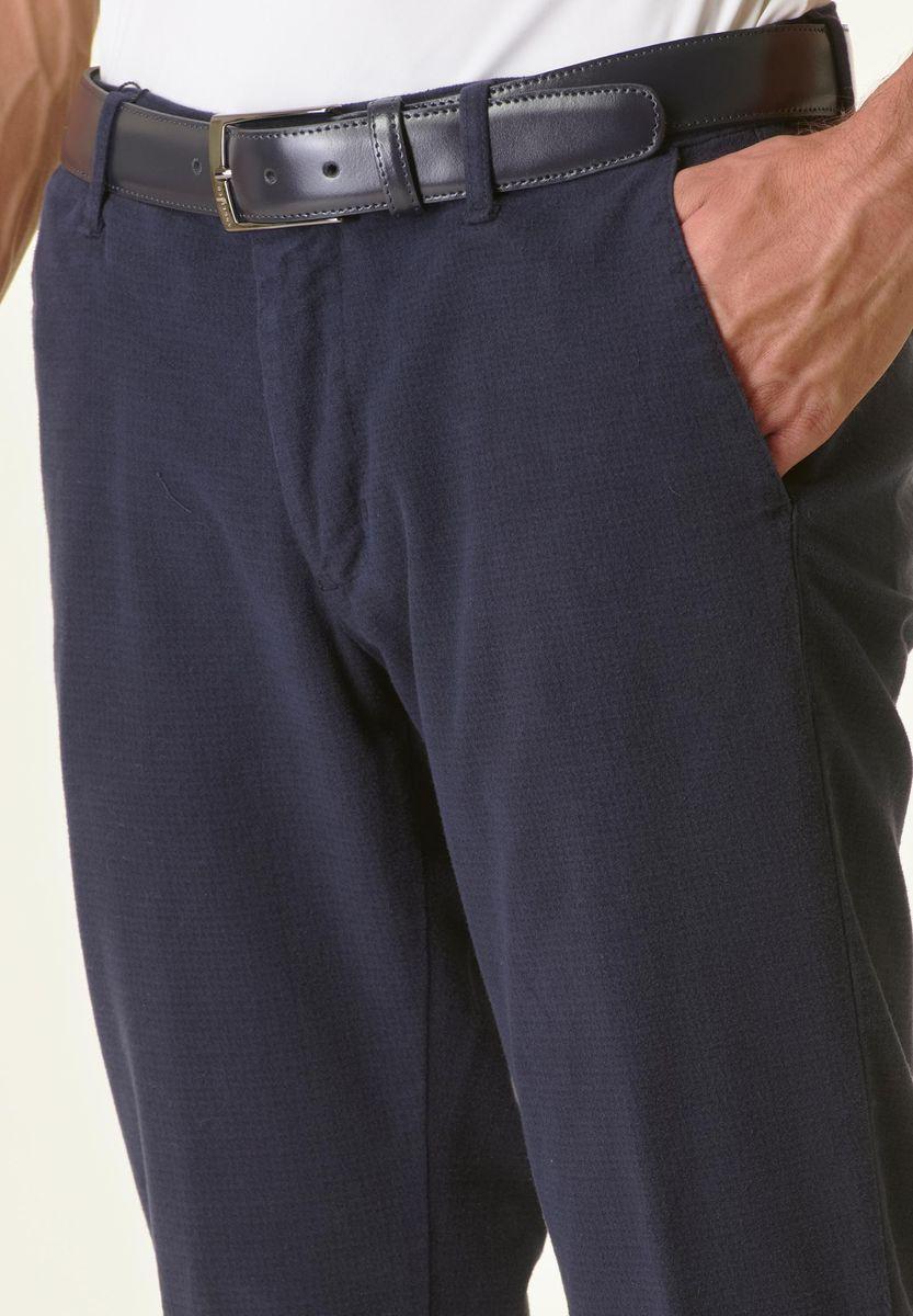 Angelico Pantalone Blu Pied Poule Fustagno Slim