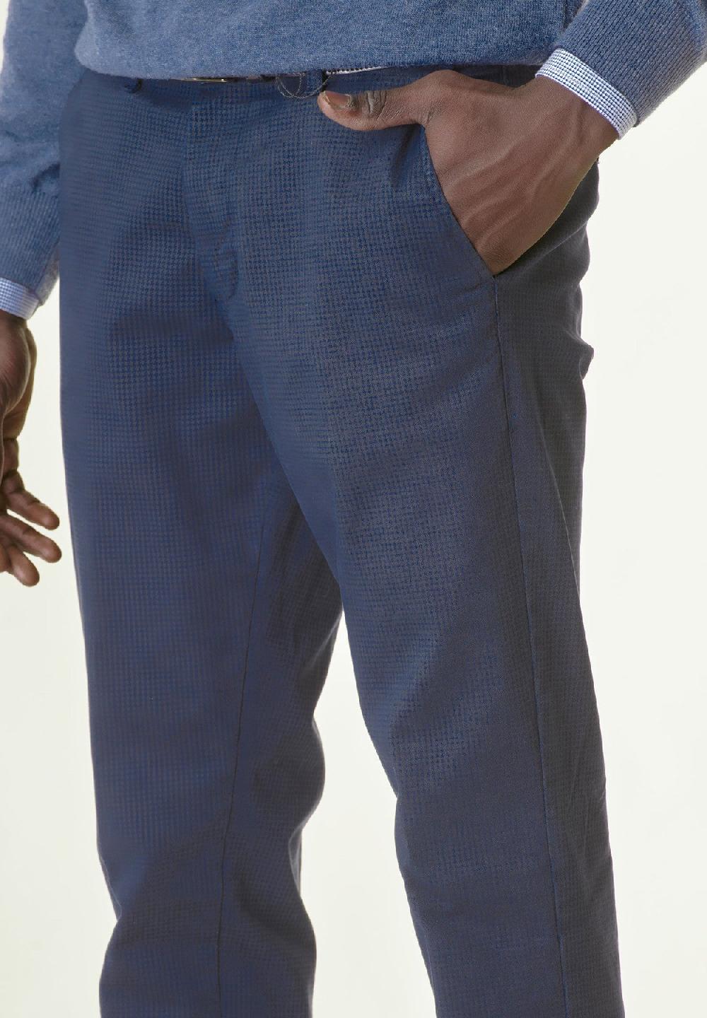 Angelico Pantalone Blu Piedpul Regular