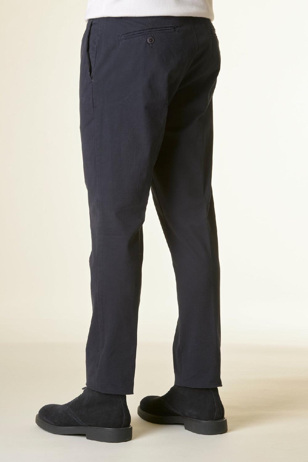 Angelico Pantalone Blu Twill Stretch Slim