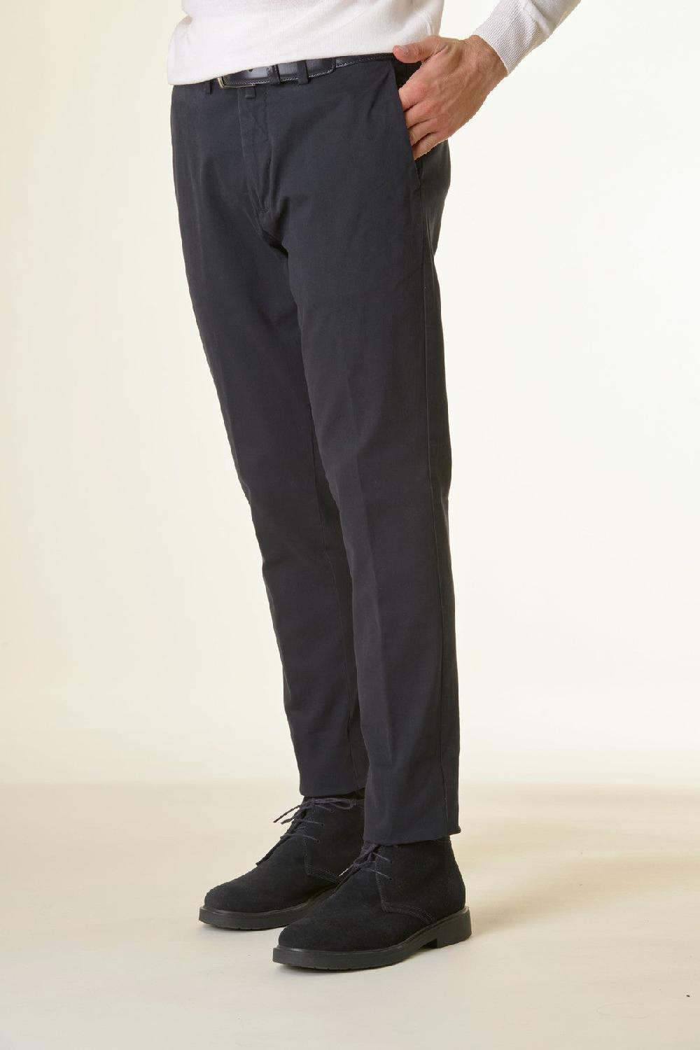 Angelico Pantalone blu twill stretch slim