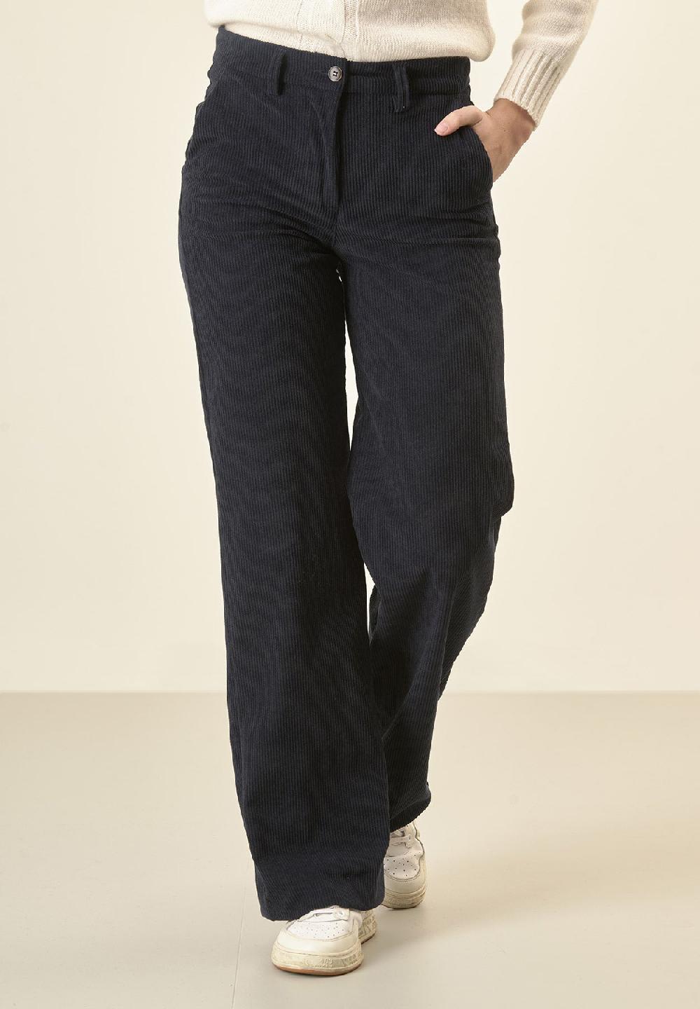 Angelico Pantalone blu velluto palazzo