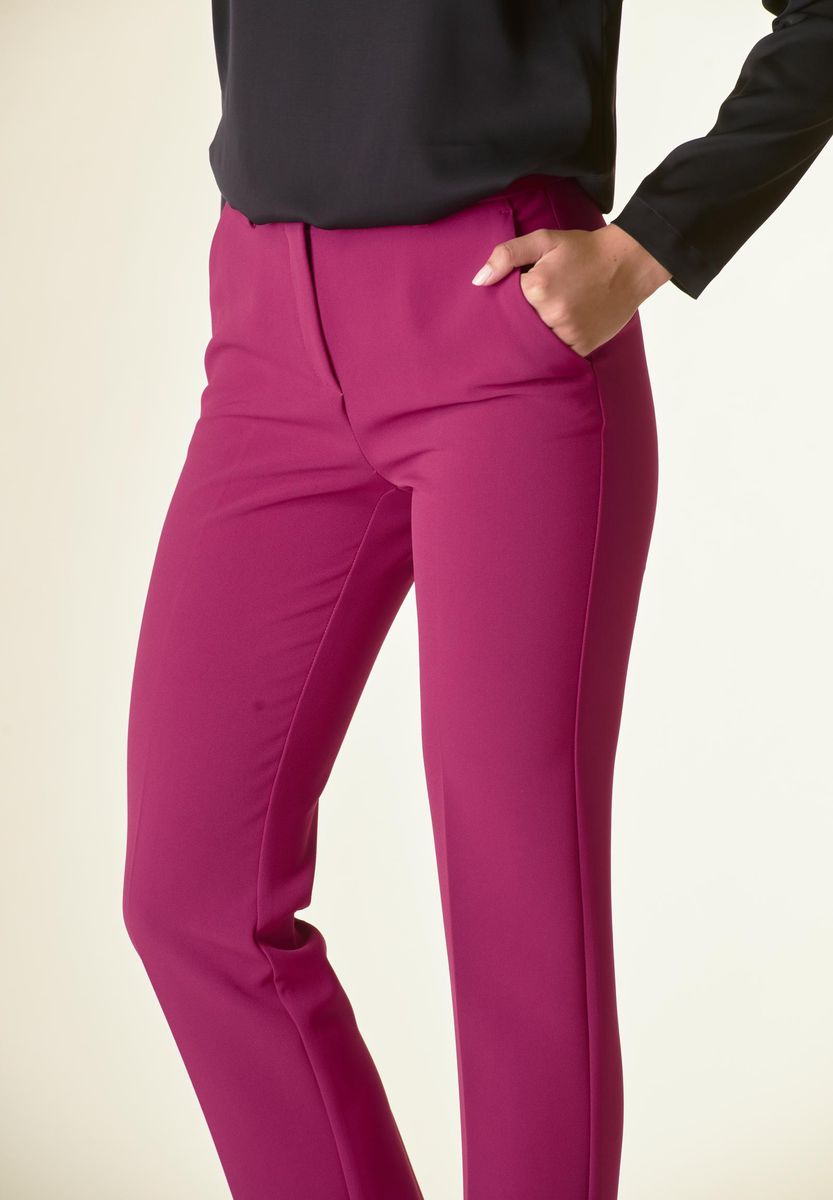 Angelico Pantalone Ciclamino Crepe Sigaretta