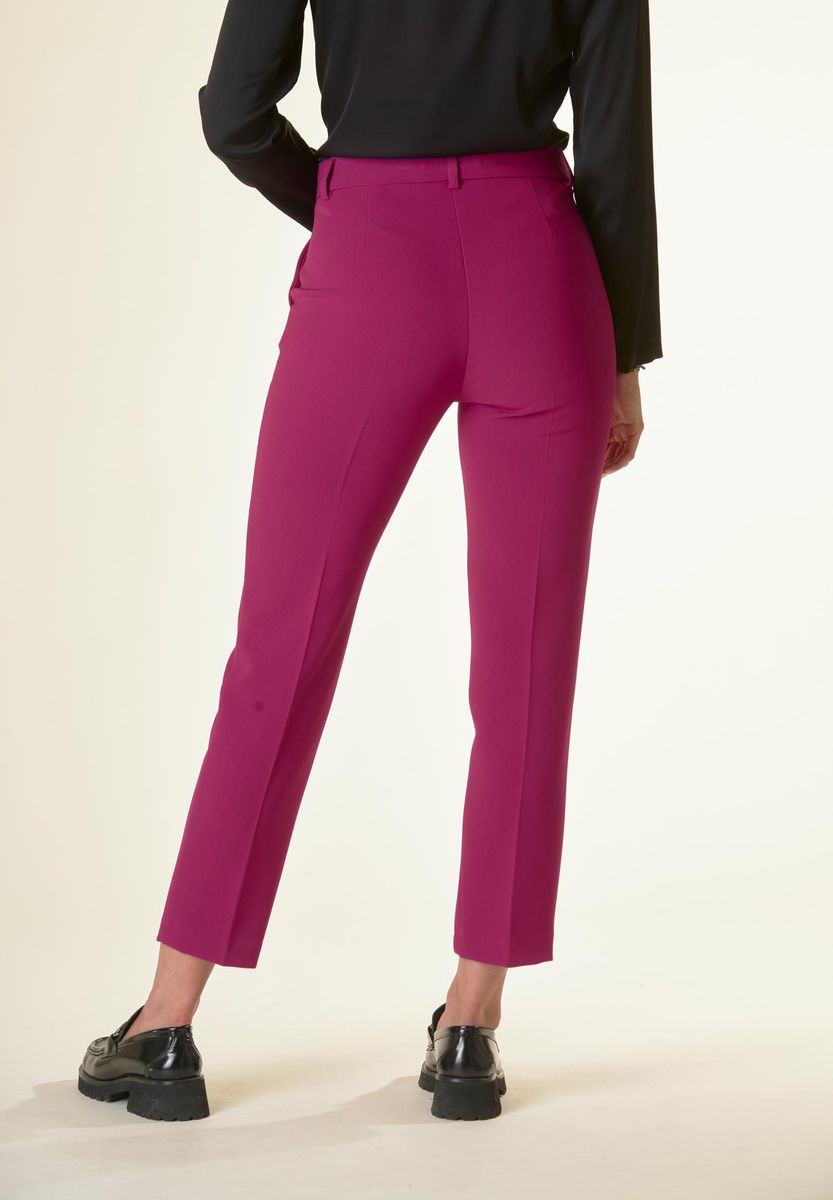 Angelico Pantalone Ciclamino Crepe Sigaretta