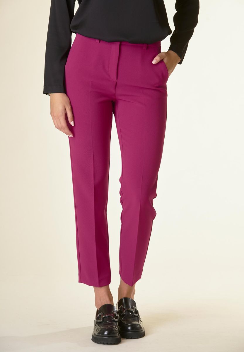 Angelico Pantalone ciclamino crepe sigaretta