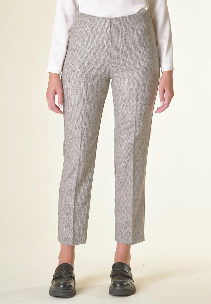 Angelico Pantalone grigio spigato sigaretta lana