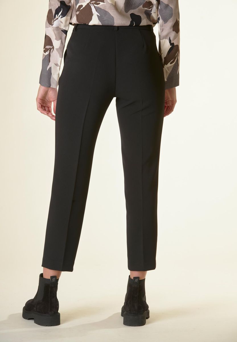 Angelico Pantalone Nero Crepe Sigaretta