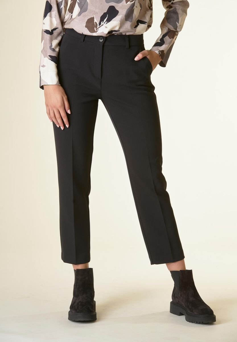 Angelico Pantalone nero crepe sigaretta